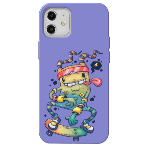 Apple iPhone 12 Dangerous task Purple Colored Silicone TPU Θήκη