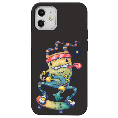 Apple iPhone 12 Dangerous task Black Colored Silicone TPU Θήκη