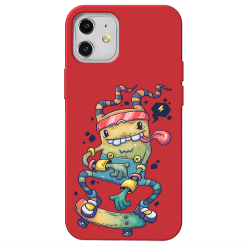 Apple iPhone 12 Dangerous task Red Colored Silicone TPU Θήκη