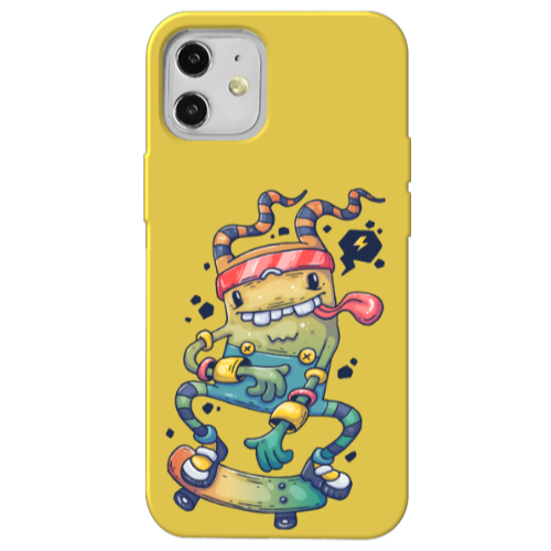 Apple iPhone 12 Dangerous task Yellow Colored Silicone TPU Θήκη