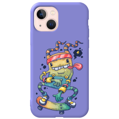 Apple iPhone 13 Dangerous task Purple Colored Silicone TPU Θήκη