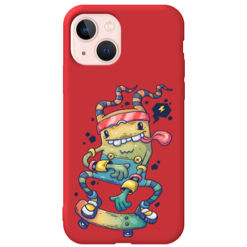Apple iPhone 13 Dangerous task Red Colored Silicone TPU Θήκη