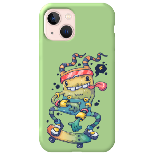 Apple iPhone 13 Dangerous task Light Green Colored Silicone TPU Θήκη