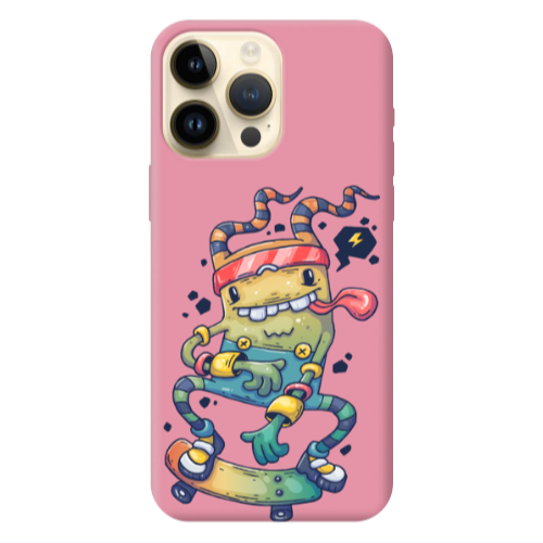 Apple iPhone 13 Pro Max Dangerous task Pink Colored Silicone TPU Θήκη