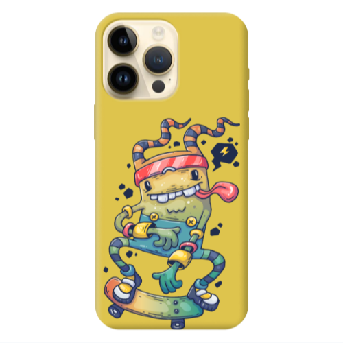 Apple iPhone 13 Pro Max Dangerous task Yellow Colored Silicone TPU Θήκη