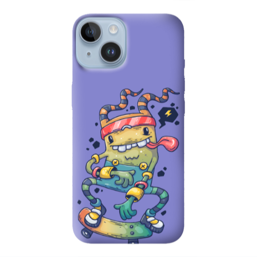 Apple iPhone 14  Dangerous task Purple Colored Silicone TPU Θήκη