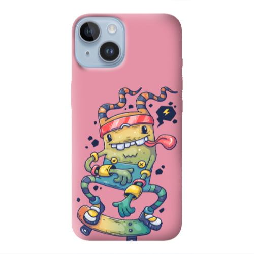 Apple iPhone 14  Dangerous task Pink Colored Silicone TPU Θήκη