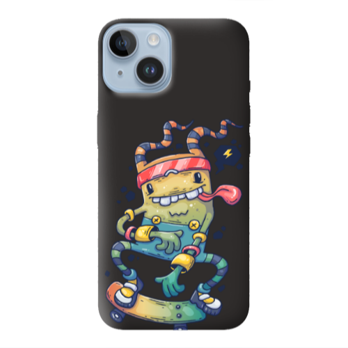Apple iPhone 14  Dangerous task Black Colored Silicone TPU Θήκη