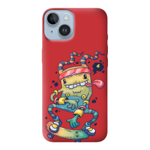 Apple iPhone 14 Plus Dangerous task Red Colored Silicone TPU Θήκη