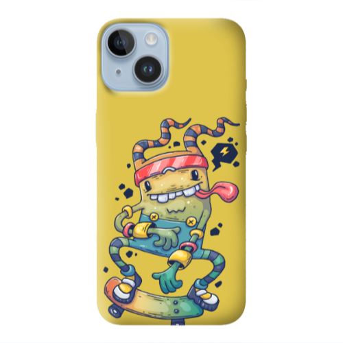Apple iPhone 14 Plus Dangerous task Yellow Colored Silicone TPU Θήκη
