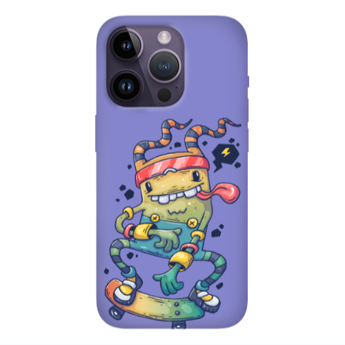 Apple iPhone 14 Pro  Dangerous task Purple Colored Silicone TPU Θήκη