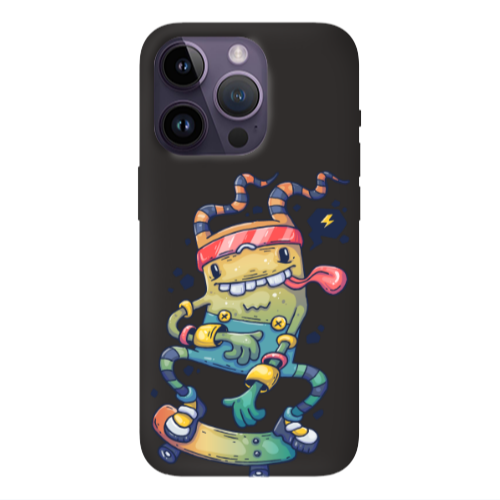 Apple iPhone 14 Pro Max Dangerous task Black Colored Silicone TPU Θήκη