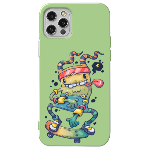 Apple iPhone 12 Pro Max Dangerous task Light Green Colored Silicone TPU Θήκη