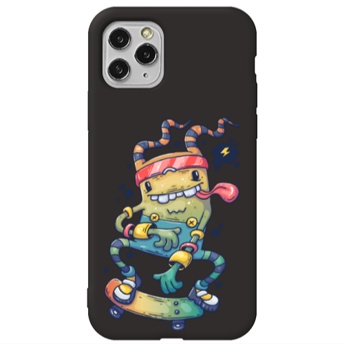 Apple iPhone 11 Pro Max Dangerous task Black Colored Silicone TPU Θήκη