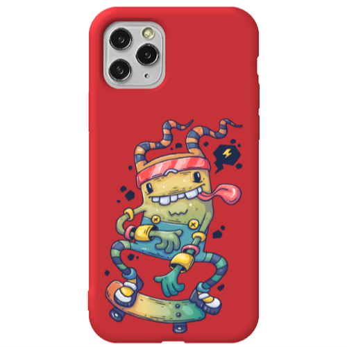 Apple iPhone 11 Pro Max Dangerous task Red Colored Silicone TPU Θήκη