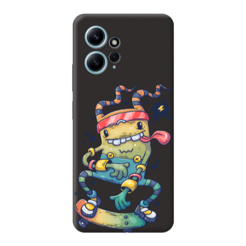 Xiaomi Redmi Note 12 4G Dangerous task Black Colored Silicone TPU Θήκη