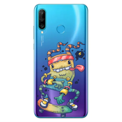 Huawei P30 Lite Dangerous task Transparent Silicone TPU Θήκη