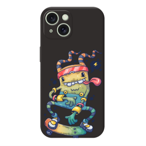 Apple iPhone 15 Dangerous task Black Colored Silicone TPU Θήκη