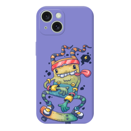 Apple iPhone 15 Plus Dangerous task Purple Colored Silicone TPU Θήκη