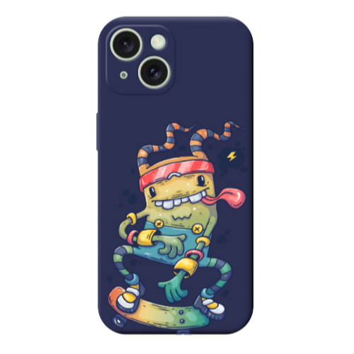 Apple iPhone 15 Plus Dangerous task Dark blue Colored Silicone TPU Θήκη