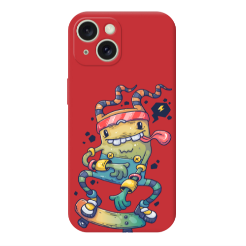 Apple iPhone 15 Plus Dangerous task Red Colored Silicone TPU Θήκη
