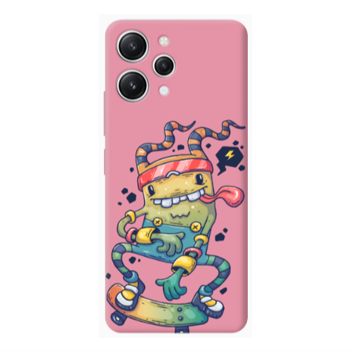 Xiaomi Redmi 12 Dangerous task Pink Colored Silicone TPU Θήκη