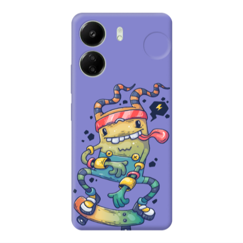 Xiaomi Redmi 13C Dangerous task Purple Colored Silicone TPU Θήκη