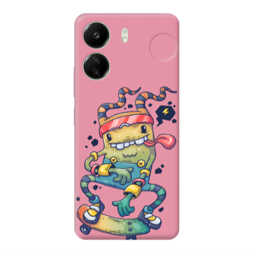 Xiaomi Redmi 13C Dangerous task Pink Colored Silicone TPU Θήκη
