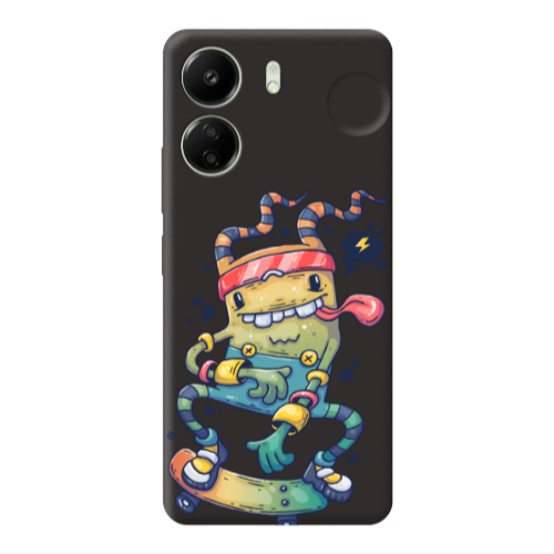 Xiaomi Redmi 13C Dangerous task Black Colored Silicone TPU Θήκη