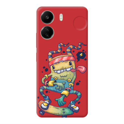 Xiaomi Redmi 13C Dangerous task Red Colored Silicone TPU Θήκη