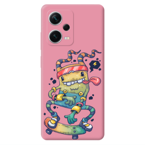 Xiaomi Poco X5 Dangerous task Pink Colored Silicone TPU Θήκη