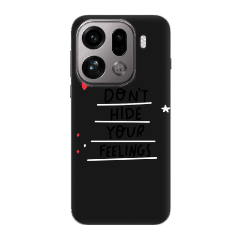 Oppo Find X9 Pro Dont Hide Your Feelings Black Colored Silicone TPU Θήκη