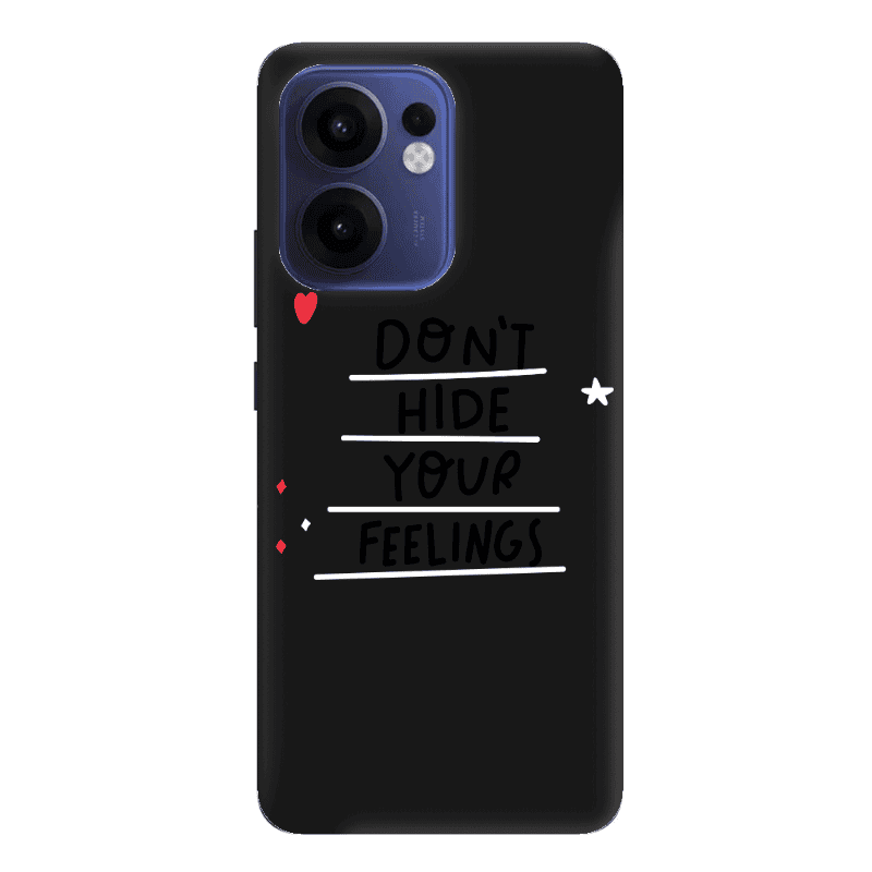 Oppo Reno13 FS Dont Hide Your Feelings Black Colored Silicone TPU Θήκη