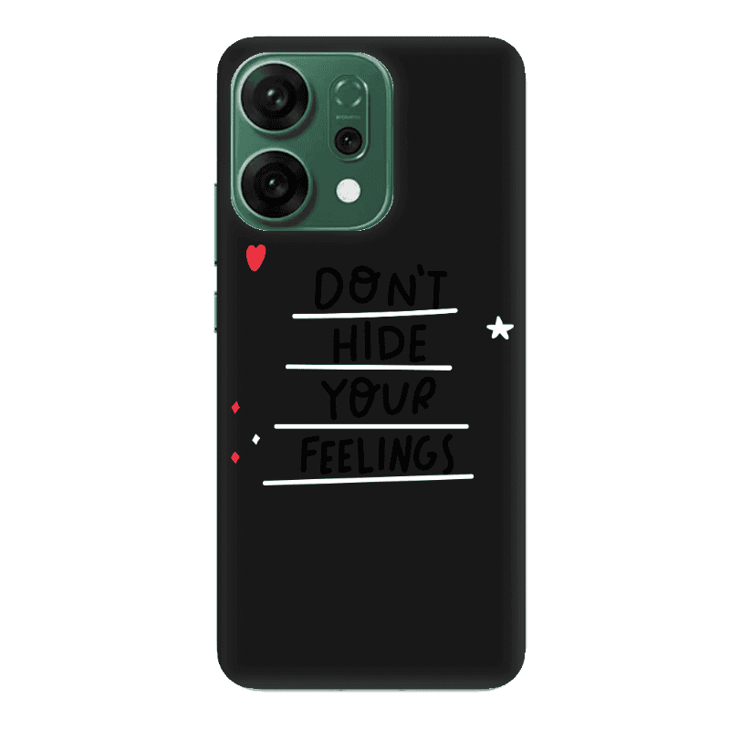 Oppo RENO 14 Dont Hide Your Feelings Black Colored Silicone TPU Θήκη