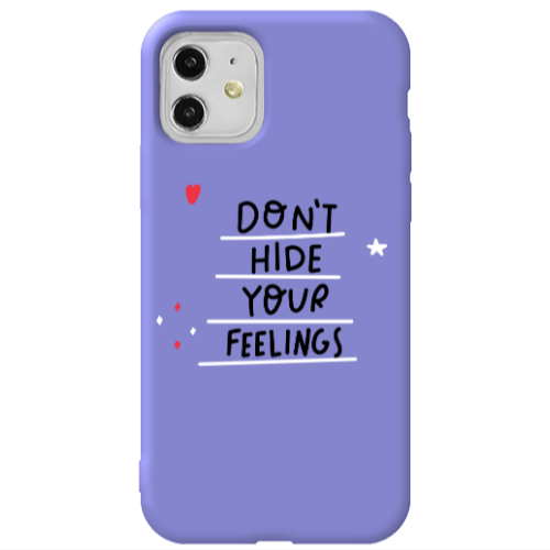 Apple iPhone 11  Dont Hide Your Feelings Purple Colored Silicone TPU Θήκη