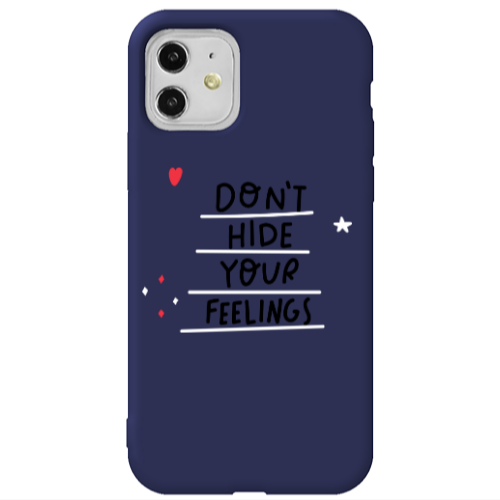 Apple iPhone 11  Dont Hide Your Feelings Dark blue Colored Silicone TPU Θήκη