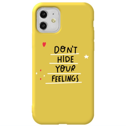 Apple iPhone 11  Dont Hide Your Feelings Yellow Colored Silicone TPU Θήκη