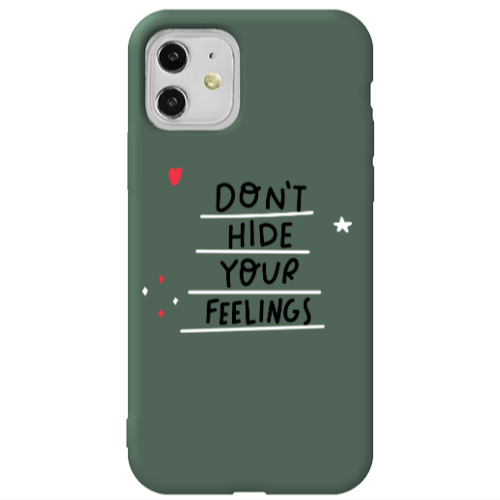 Apple iPhone 11  Dont Hide Your Feelings Dark Green Colored Silicone TPU Θήκη