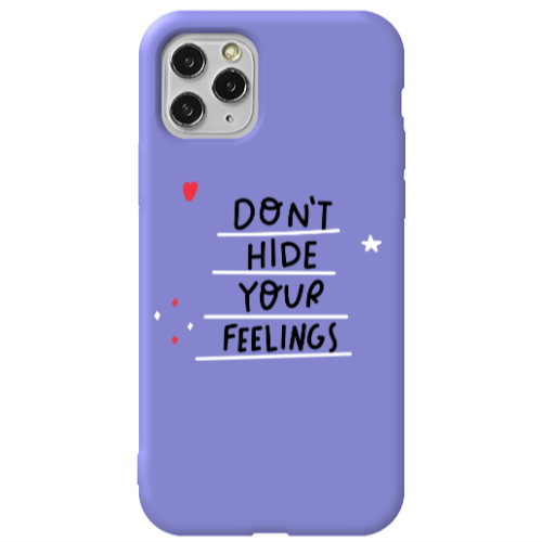 Apple iPhone 11 Pro Dont Hide Your Feelings Purple Colored Silicone TPU Θήκη