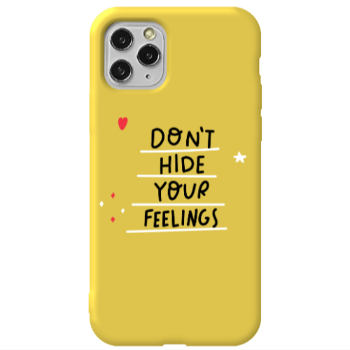 Apple iPhone 11 Pro Dont Hide Your Feelings Yellow Colored Silicone TPU Θήκη