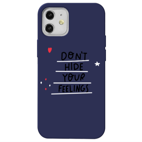 Apple iPhone 12 Dont Hide Your Feelings Dark blue Colored Silicone TPU Θήκη