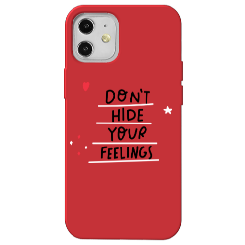 Apple iPhone 12 Dont Hide Your Feelings Red Colored Silicone TPU Θήκη
