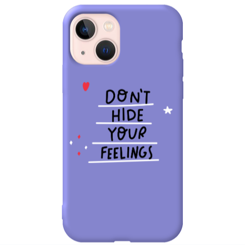 Apple iPhone 13 Dont Hide Your Feelings Purple Colored Silicone TPU Θήκη