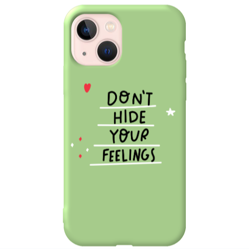 Apple iPhone 13 Dont Hide Your Feelings Light Green Colored Silicone TPU Θήκη