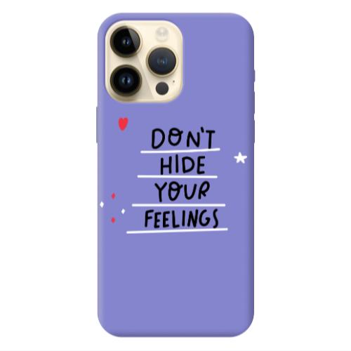 Apple iPhone 13 Pro Max Dont Hide Your Feelings Purple Colored Silicone TPU Θήκη