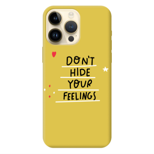 Apple iPhone 13 Pro Max Dont Hide Your Feelings Yellow Colored Silicone TPU Θήκη