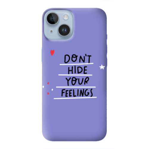 Apple iPhone 14  Dont Hide Your Feelings Purple Colored Silicone TPU Θήκη