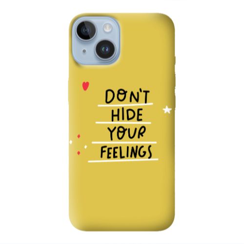 Apple iPhone 14 Plus Dont Hide Your Feelings Yellow Colored Silicone TPU Θήκη