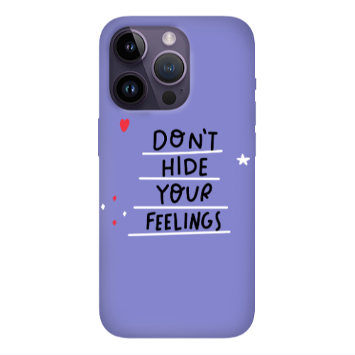 Apple iPhone 14 Pro  Dont Hide Your Feelings Purple Colored Silicone TPU Θήκη