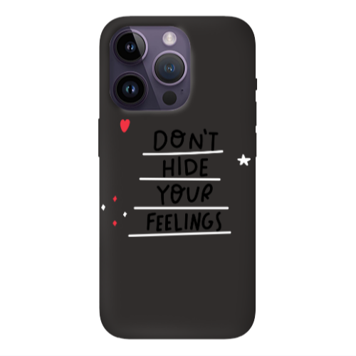 Apple iPhone 14 Pro  Dont Hide Your Feelings Black Colored Silicone TPU Θήκη
